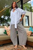 Nonni Gingham 7/8 Barrel Pant Chocolate